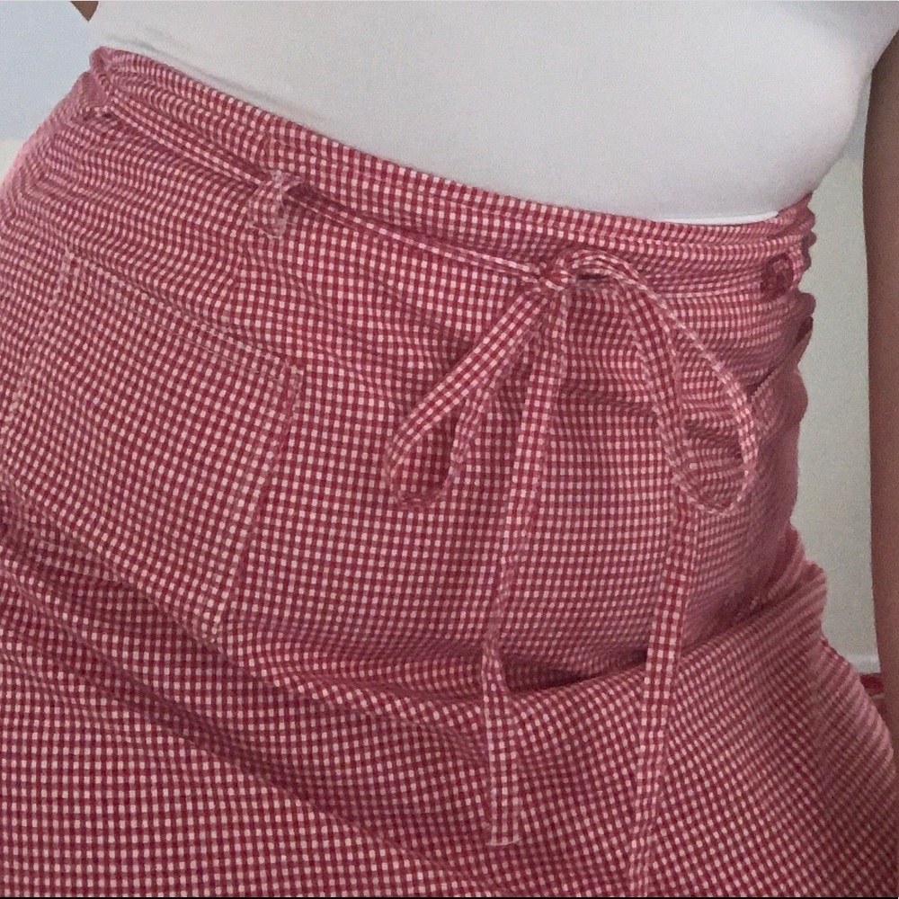 red gingham skirt